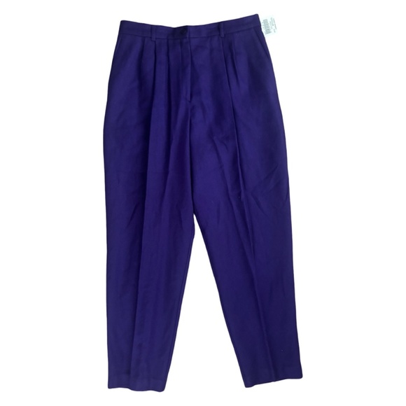 Y2K Deadstock Laura Scott Wool Trousers - Purple - 18 - Picture 1 of 4